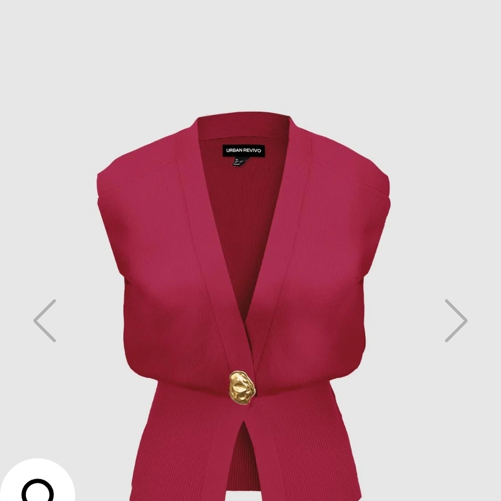 Urban Revivo Women's Pink Sleeveless Cardigan